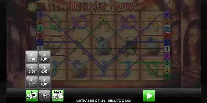 Indian Ruby Einsatz wählen