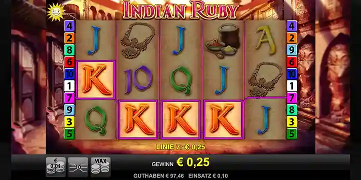 Indian Ruby slot Gewinnsymbole