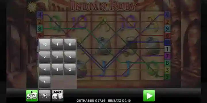 Indian Ruby Linien wählen