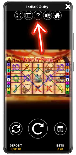 Gehe zu Indian Ruby Slot und öffne die Regeln.