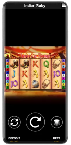 Hauptbildschirm des Indian Ruby Slot