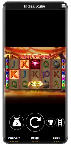 Gewinnanimation beim Spielen im Indian Ruby Slot